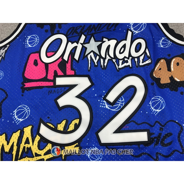 Maillot Orlando Magic Shaquille O'neal Slap Sticker Mitchell & Ness 1994-95 Bleu
